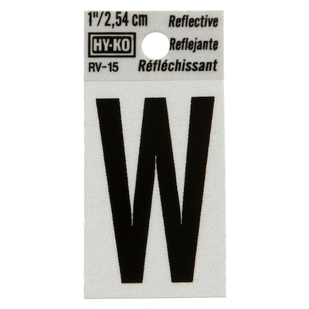 Hy-Ko 1.25In Reflective Letter W, 10PK B00395